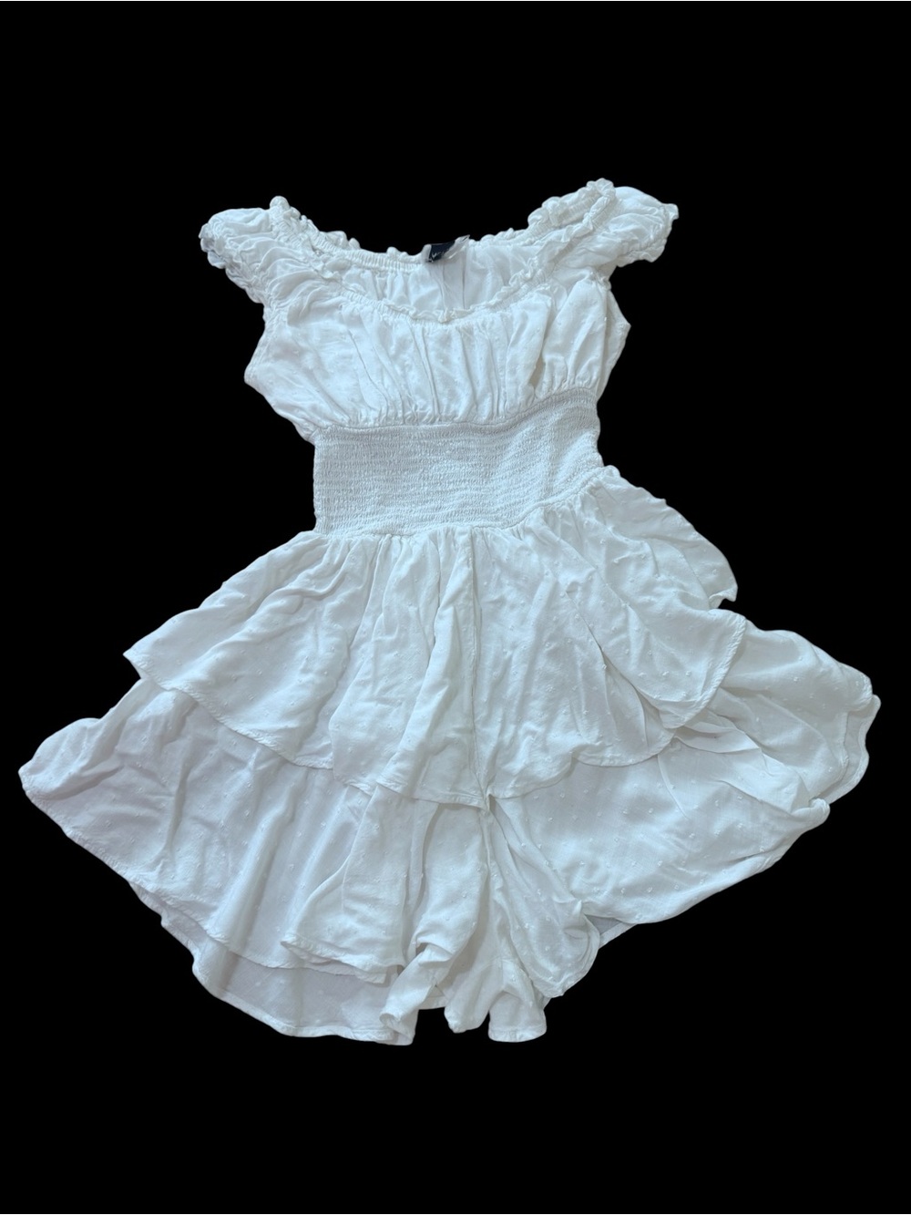 Princess Polly White Off-Shoulder Ruffle Romper - Picture 2 of 8